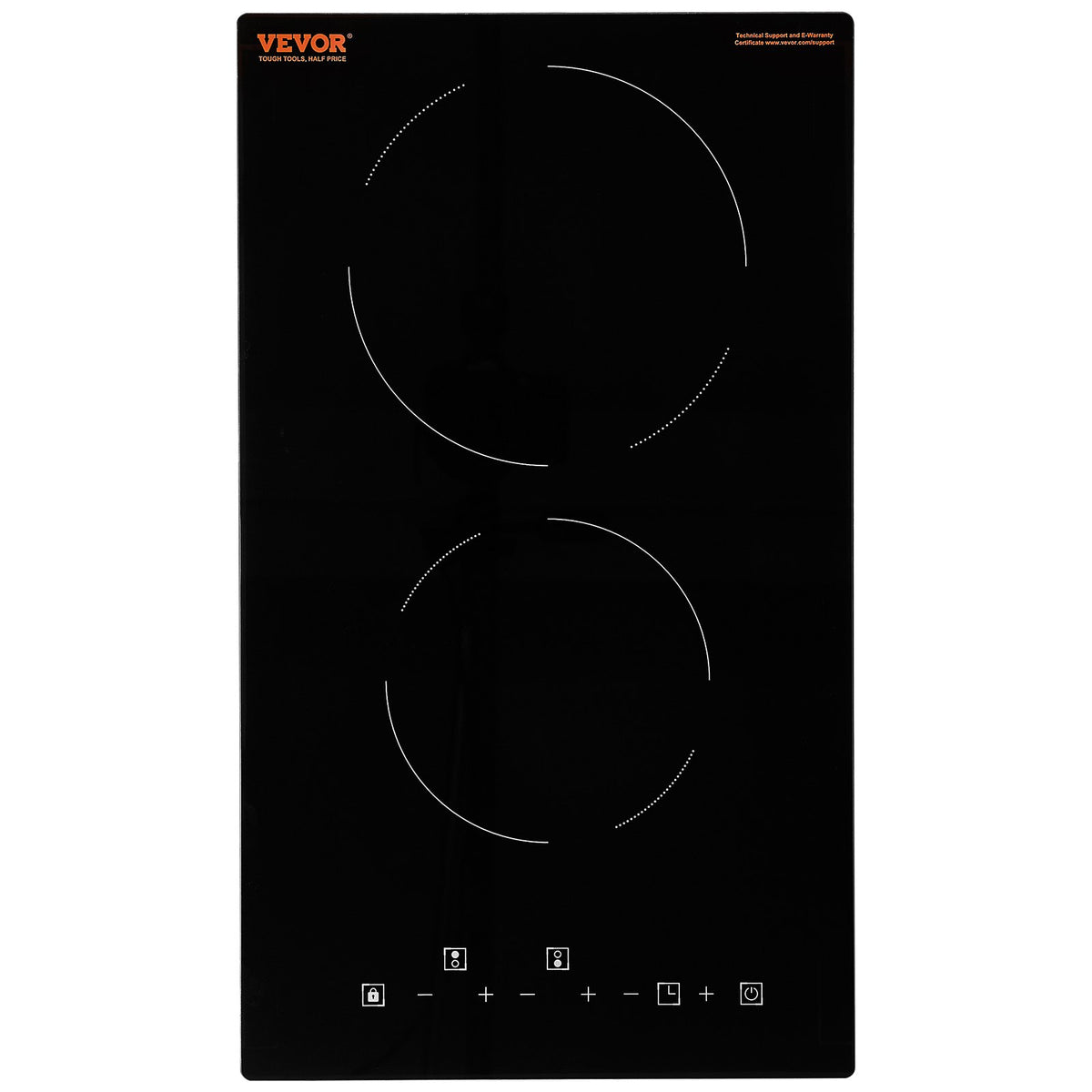 Electric Cooktop, 12 inch 2 Burners Built-in Electric Stove Top, 3000W Ceramic Radiant Cooktop with Glass V952-Q12INCH3000W2U7DKV3