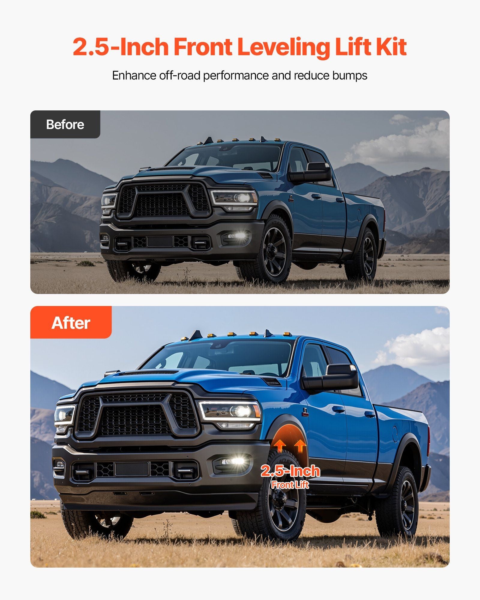 63.5 mm Front Leveling Lift Kit for 2004-2025 Ford F150 2WD/4WD, 2003-2018 Expedition, 2005-2008 Lincoln Mark V952-QBDPTSTJFORDZHXT8001V0