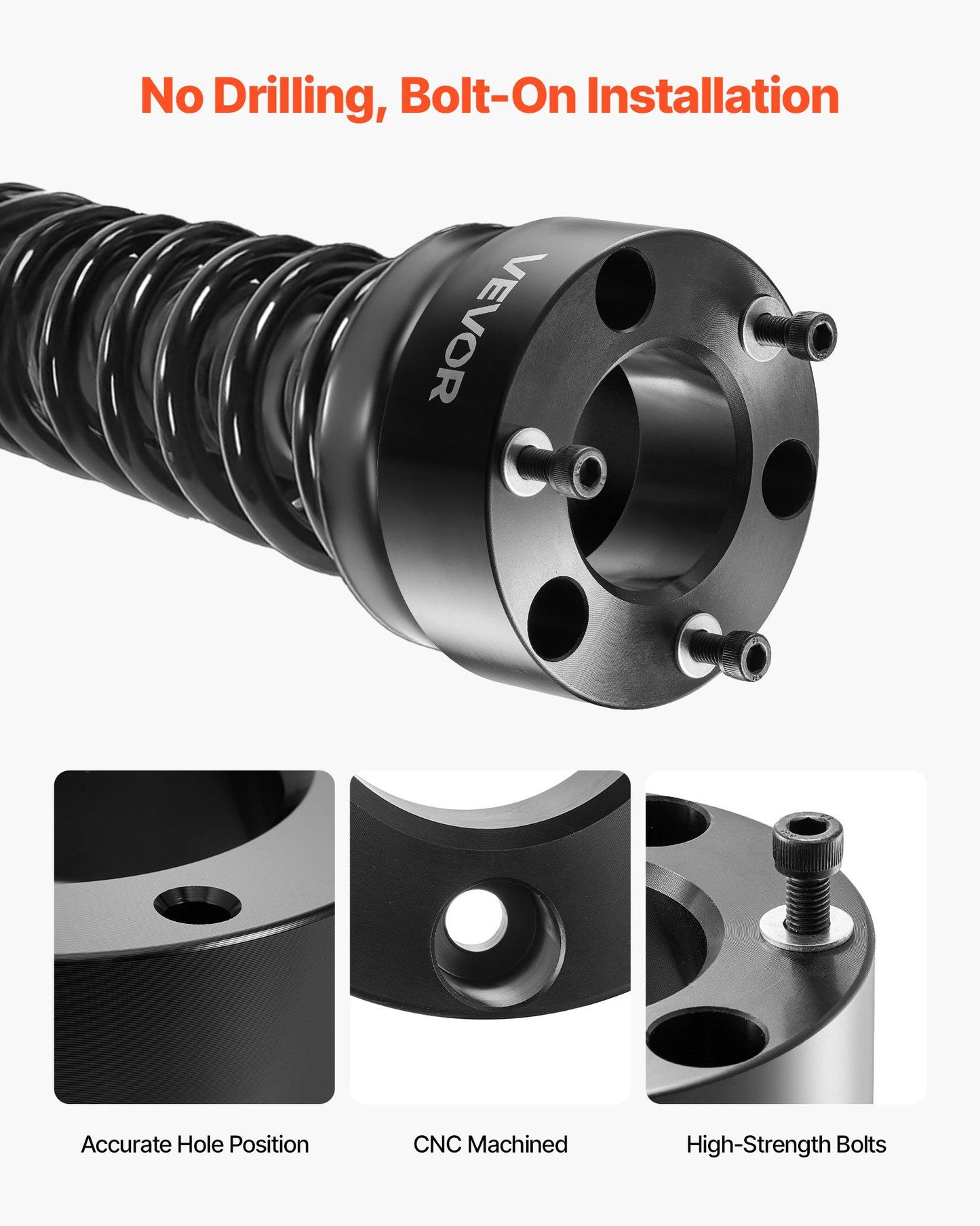 63.5 mm Front Leveling Lift Kit for 2004-2025 Ford F150 2WD/4WD, 2003-2018 Expedition, 2005-2008 Lincoln Mark V952-QBDPTSTJFORDZHXT8001V0