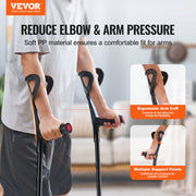 Forearm Crutches 10-Level Height Adjustable Walking Crutches 1 Pair 350LBS V952-QBGZJBXPPYZSPRL1KV0
