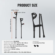 Forearm Crutches 10-Level Height Adjustable Walking Crutches 1 Pair 350LBS V952-QBGZJBXPPYZSPRL1KV0