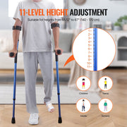 Forearm Crutches for Adults, 11-Level Height Adjustable Walking Crutches with 4-Level Upper Cuff, Lightweight V952-QBGZPVCRTGCXUI84QV0