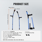 Forearm Crutches for Adults, 11-Level Height Adjustable Walking Crutches with 4-Level Upper Cuff, Lightweight V952-QBGZPVCRTGCXUI84QV0