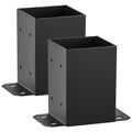 101.6x101.6mm Post Base 2 Pcs, Inner Size 91x91 Post Base Brackets, Heavy Duty Powder-Coated Post Anchor V952-QBLZDZTG2J447P4OSV0