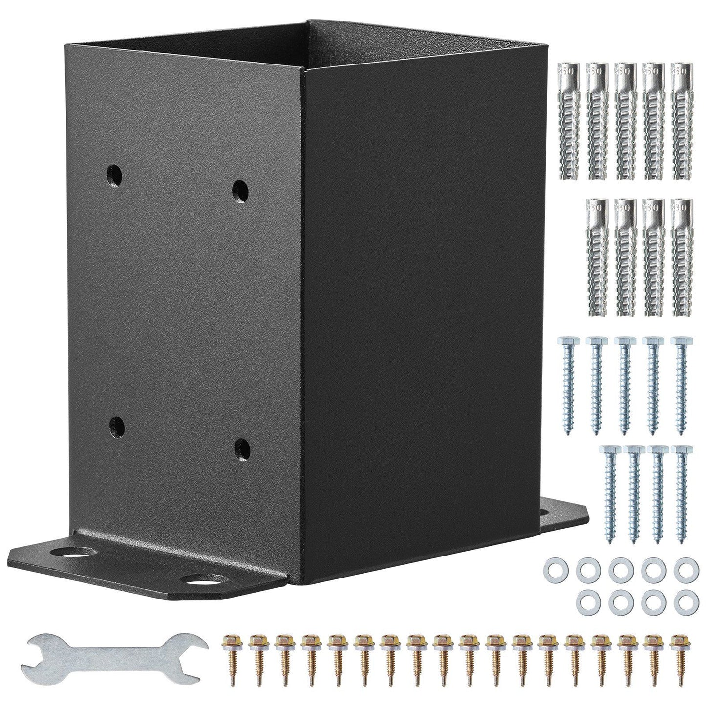 101.6x101.6mm Post Base 2 Pcs, Inner Size 91x91 Post Base Brackets, Heavy Duty Powder-Coated Post Anchor V952-QBLZDZTG2J447P4OSV0