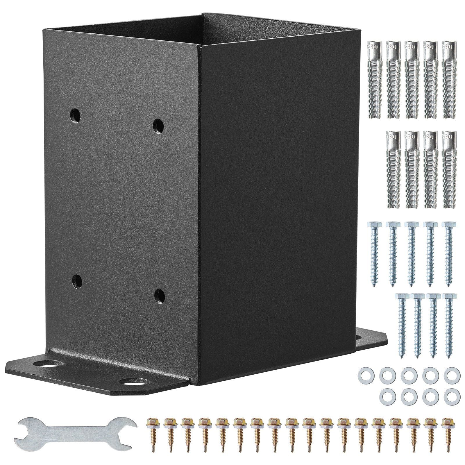 101.6x101.6mm Post Base 2 Pcs, Inner Size 91x91 Post Base Brackets, Heavy Duty Powder-Coated Post Anchor V952-QBLZDZTG2J447P4OSV0