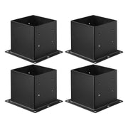 4x4 Post Base 4 Pcs, Inner Size 3.6x3.6 inch / 92x92 mm Post Brackets, Heavy Duty Carbon Steel Decking Posts, V952-QBLZDZTG4J20Y2BH6001V0