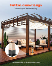 4x4 Post Base 4 Pcs, Inner Size 3.6x3.6 inch / 92x92 mm Post Brackets, Heavy Duty Carbon Steel Decking Posts, V952-QBLZDZTG4J20Y2BH6001V0