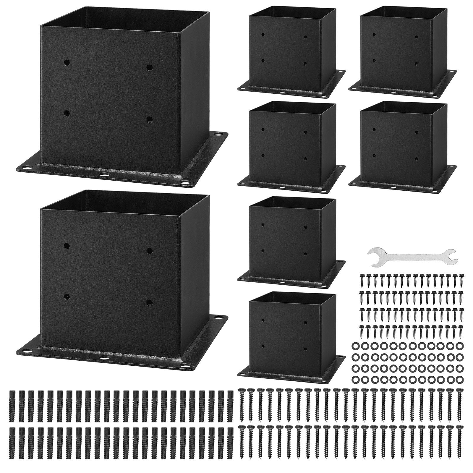 8 Pcs 4x4 Post Base Bracket Wood Fence Post Anchor Inner Size 3.6x3.6 in V952-QBLZDZTG8J20KQCNP001V0