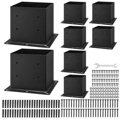 8 Pcs 4x4 Post Base Bracket Wood Fence Post Anchor Inner Size 3.6x3.6 in V952-QBLZDZTG8J20KQCNP001V0