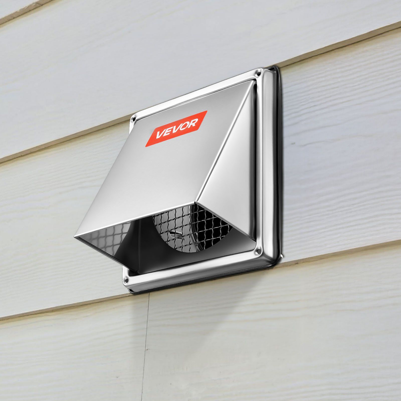 97mm External Extractor Wall Vent Cover, Square AC Vent Gable Cover, Premium Stainless Steel & with Built-in V952-QBPQTFKGSFX4BGJJ9001V0