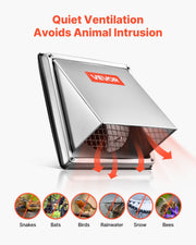 145 mm External Extractor Wall Vent Cover, Square AC Vent Gable Cover, Premium Stainless Steel & with V952-QBPQTFKGSFX625YD6001V0