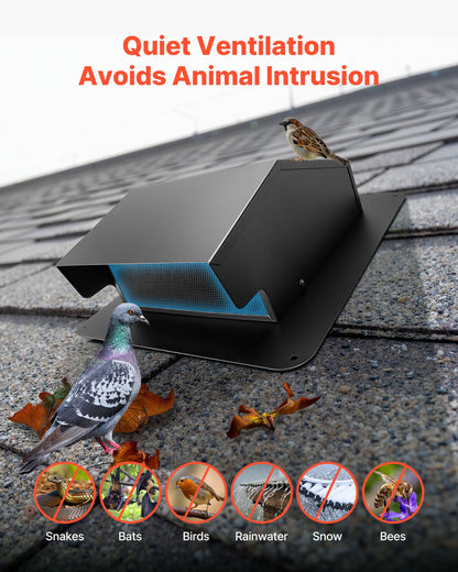 149 mm Hooded Wall Vent Cover SPCC Steel Roof Exhaust 1 Pack Black V952-QBPQTFKZSFX68VX60001V0