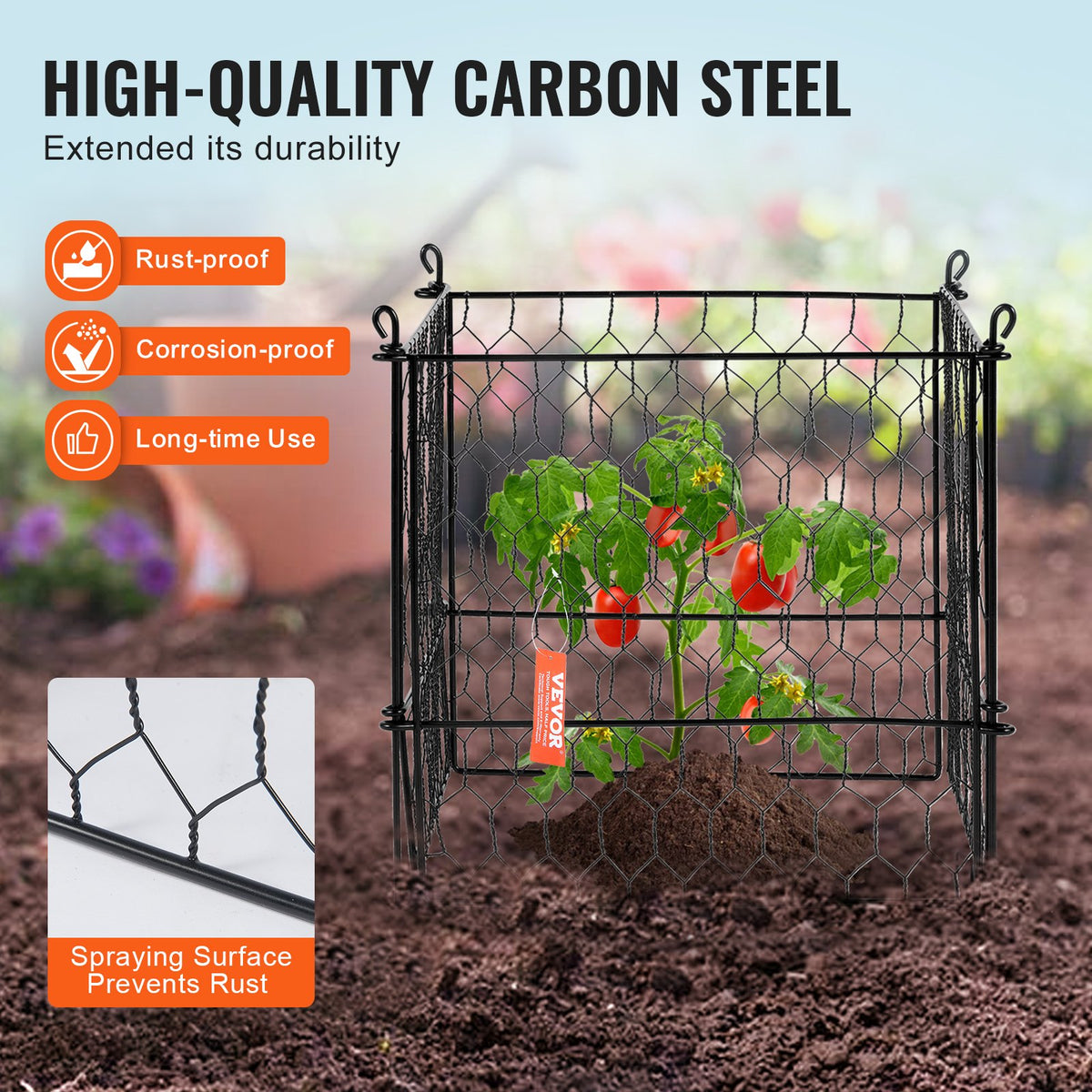 4 Pack Plant Protector from Animals, 13.4'' x 13.4'' Chicken Wire Plant Protector, Plant Cages for Outdoor V952-QBWZCL12YCHSE5ZGTV0