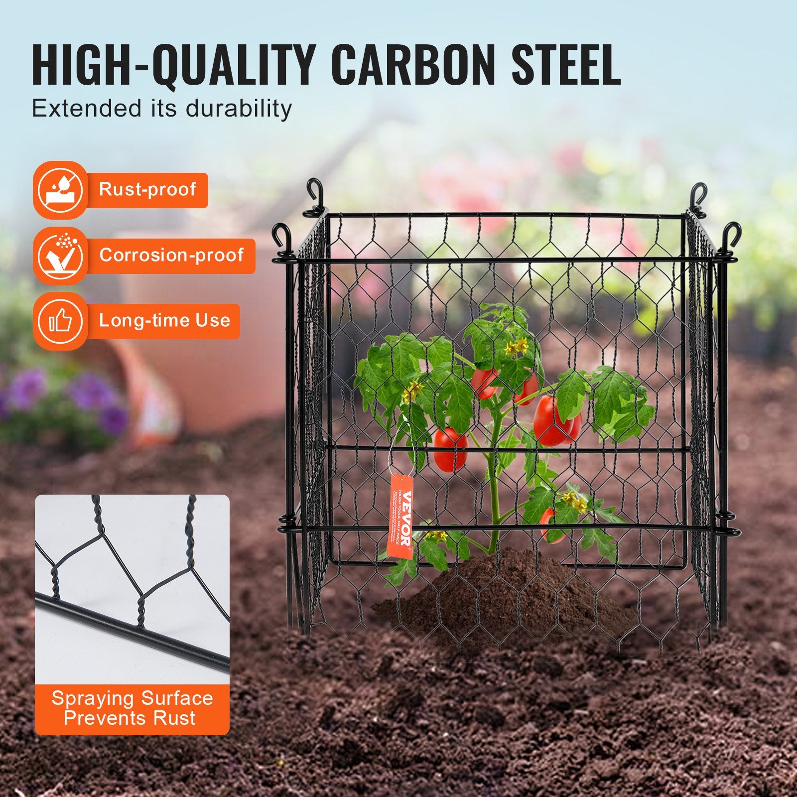 4 Pack Plant Protector from Animals, 13.4'' x 13.4'' Chicken Wire Plant Protector, Plant Cages for Outdoor V952-QBWZCL12YCHSE5ZGTV0