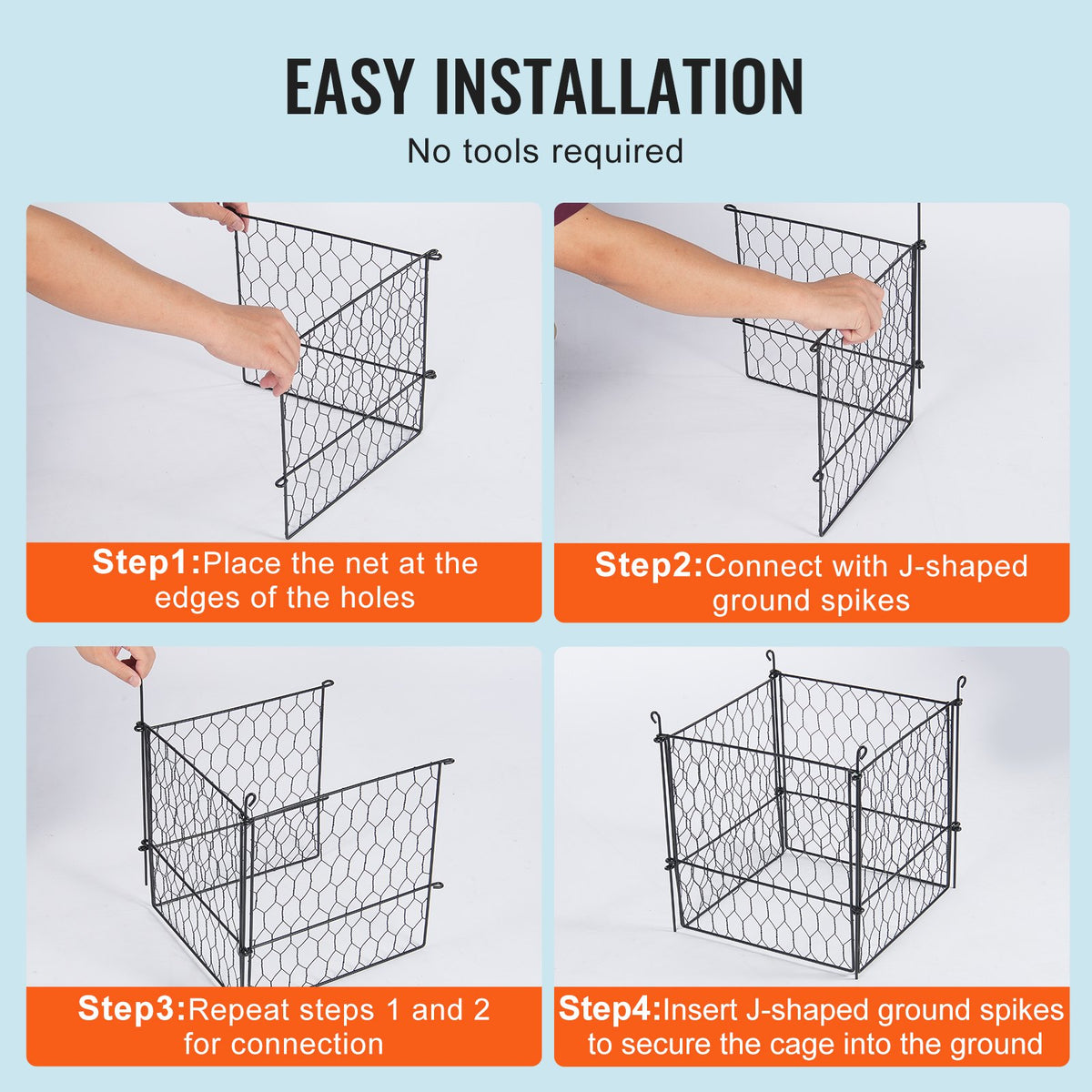 4 Pack Plant Protector from Animals, 13.4'' x 13.4'' Chicken Wire Plant Protector, Plant Cages for Outdoor V952-QBWZCL12YCHSE5ZGTV0