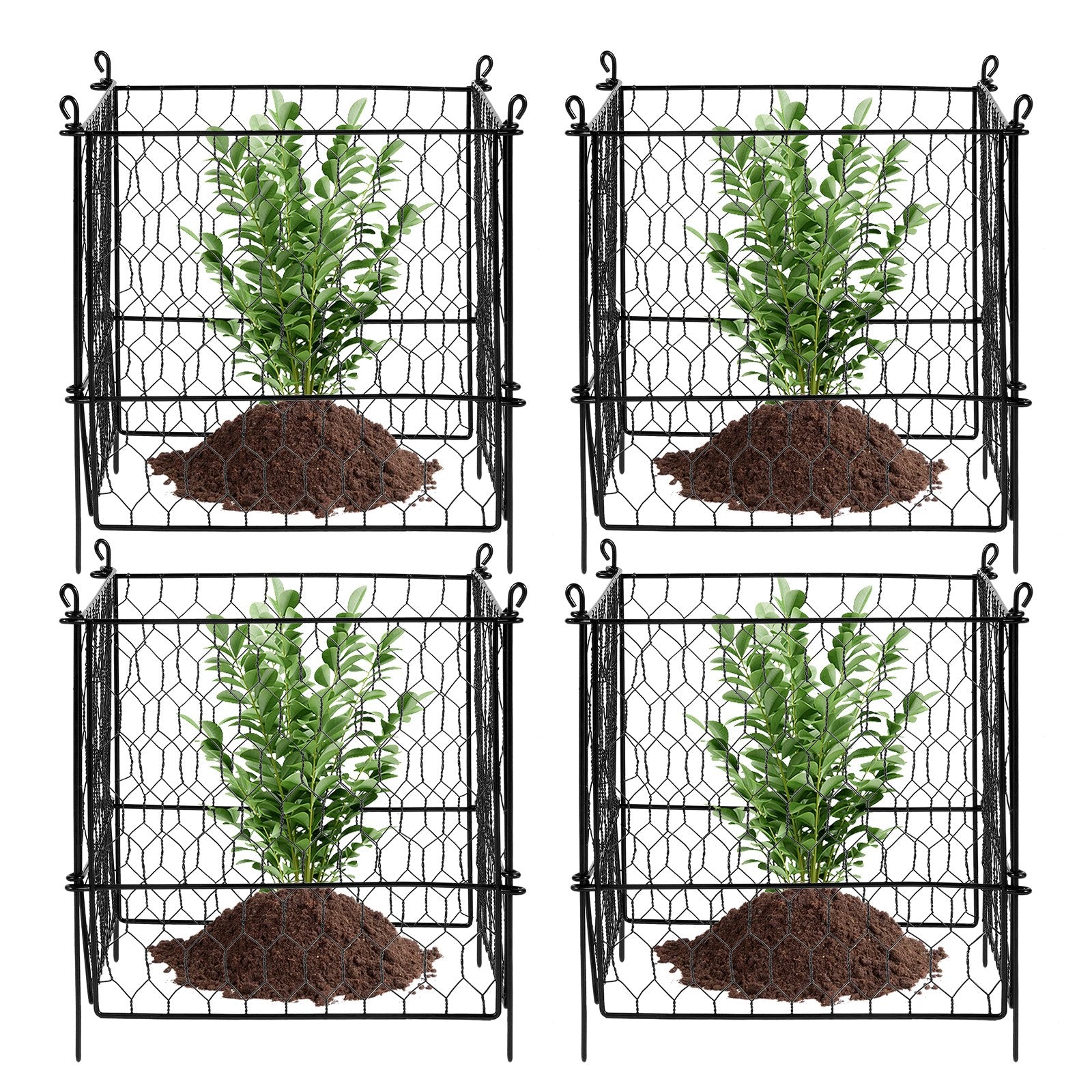 4 Pack Plant Protector from Animals, 13.4'' x 13.4'' Chicken Wire Plant Protector, Plant Cages for Outdoor V952-QBWZCL12YCHSE5ZGTV0
