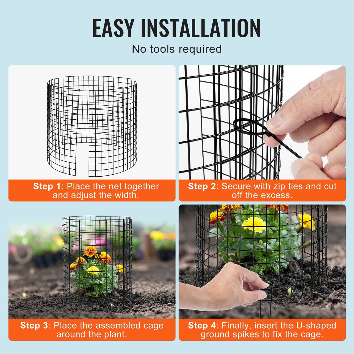 6 Pack Plant Protector from Animals, 320mm Dia. x 355mm H Chicken Wire Plant Protector, Plant Cages for V952-QBWZCL14YCHS4N9UIV0