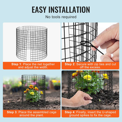 6 Pack Plant Protector from Animals, 320mm Dia. x 355mm H Chicken Wire Plant Protector, Plant Cages for V952-QBWZCL14YCHS4N9UIV0