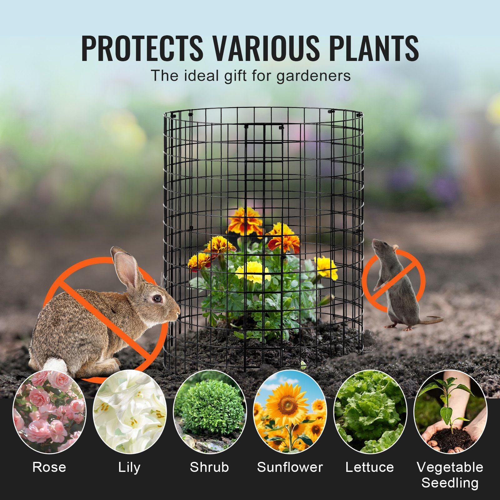 6 Pack Plant Protector from Animals, 320mm Dia. x 355mm H Chicken Wire Plant Protector, Plant Cages for V952-QBWZCL14YCHS4N9UIV0