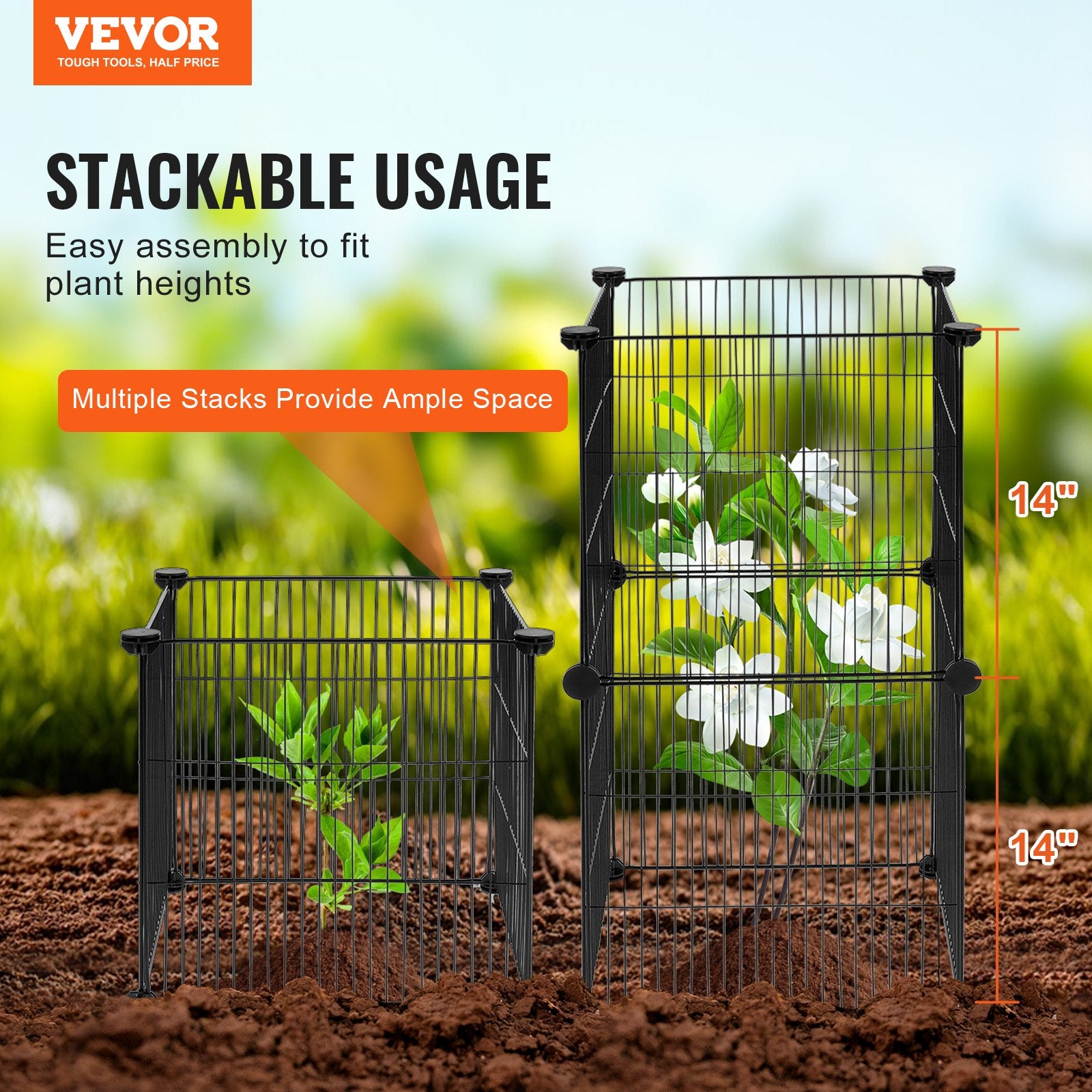 5 Pack Plant Protector from Animals, 390 mm x 390 mm Chicken Wire Plant Protector, Plant Cages for Outdoor V952-QBWZCL14YCHSHLKV6V0