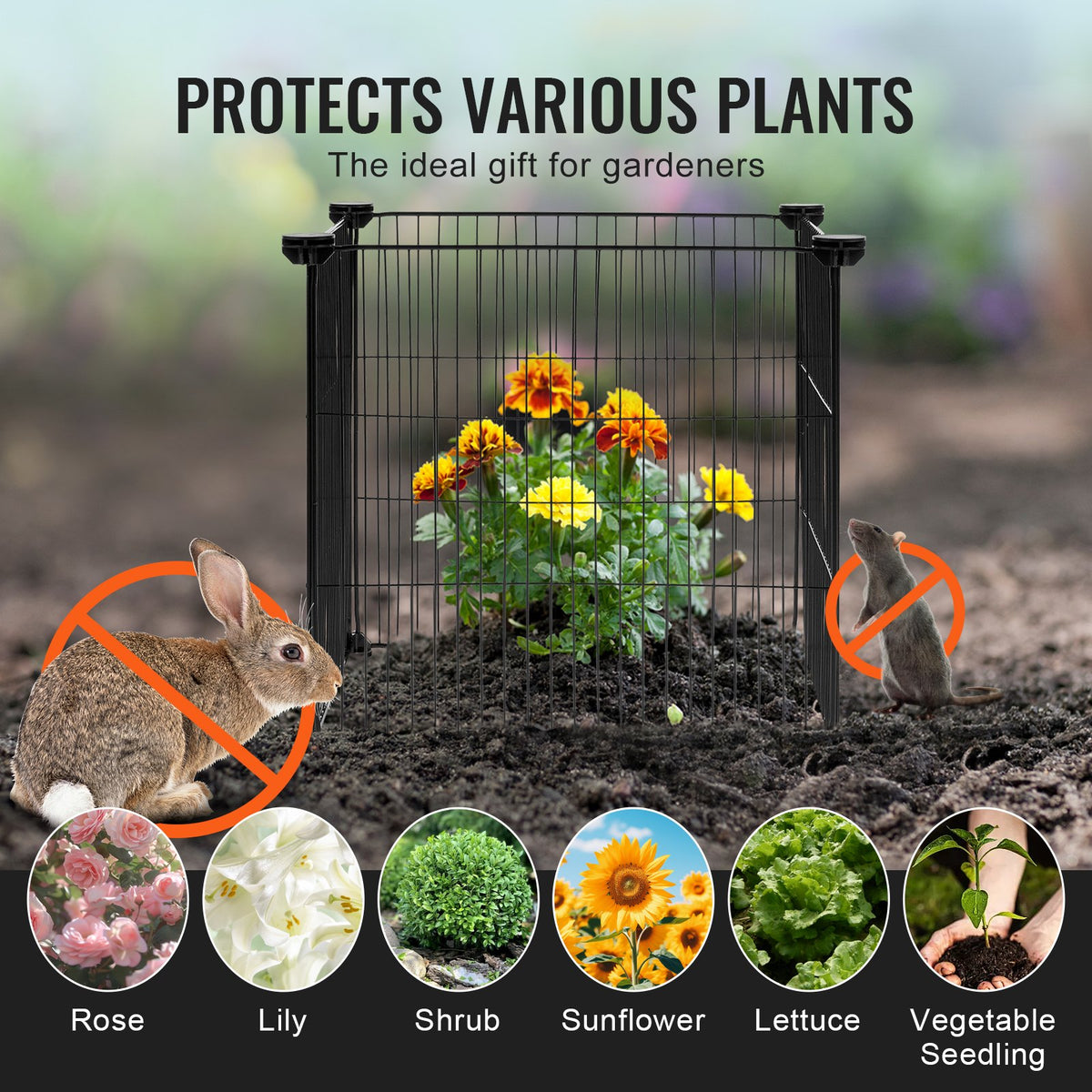 5 Pack Plant Protector from Animals, 390 mm x 390 mm Chicken Wire Plant Protector, Plant Cages for Outdoor V952-QBWZCL14YCHSHLKV6V0