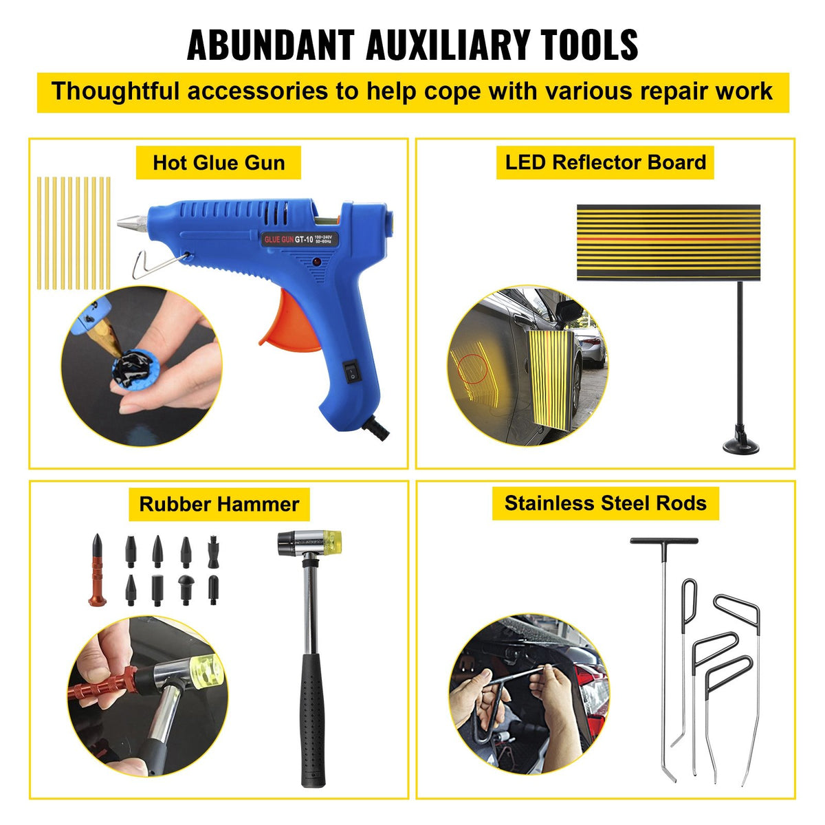 Paintless Dent Removal Rods Stainless Steel Rod Tool Kit 89pcs Dent Repair V952-QCAHXFQ89220VAUP2V3