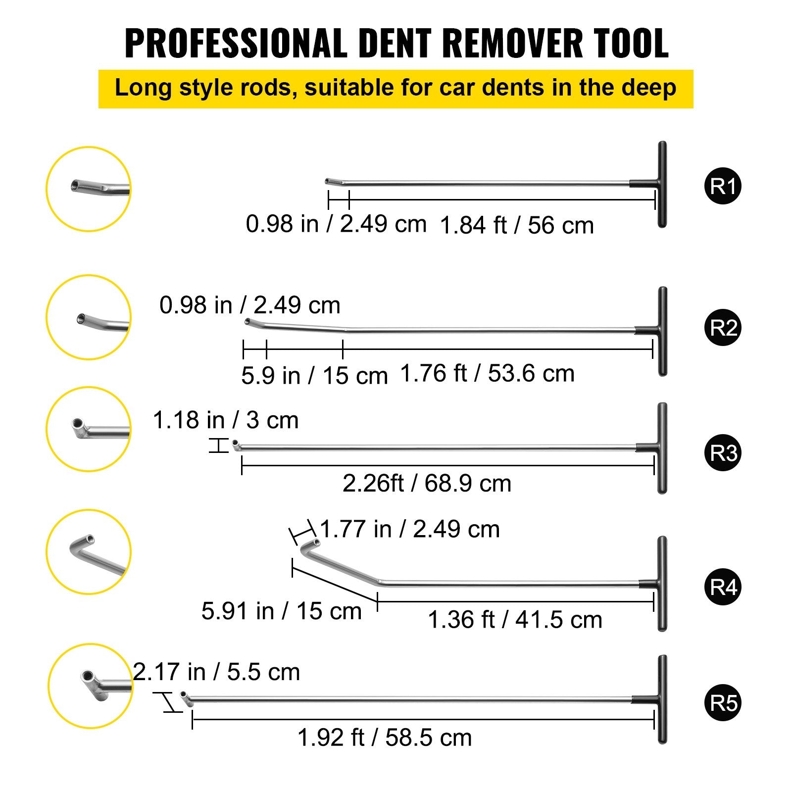 Rods Dent Puller Stainless Steel Paintless Repair Kits Hail Removal 13 PCS V952-QCAHXFQTJQG138SKBV0