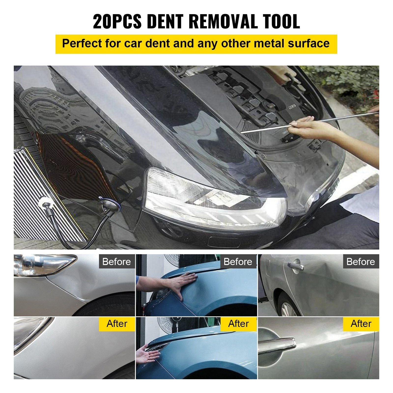 Rods Dent Puller Stainless Steel Paintless Repair Kits Hail Removal 20PCS V952-QCAHXFQTJQG200Q7GV0