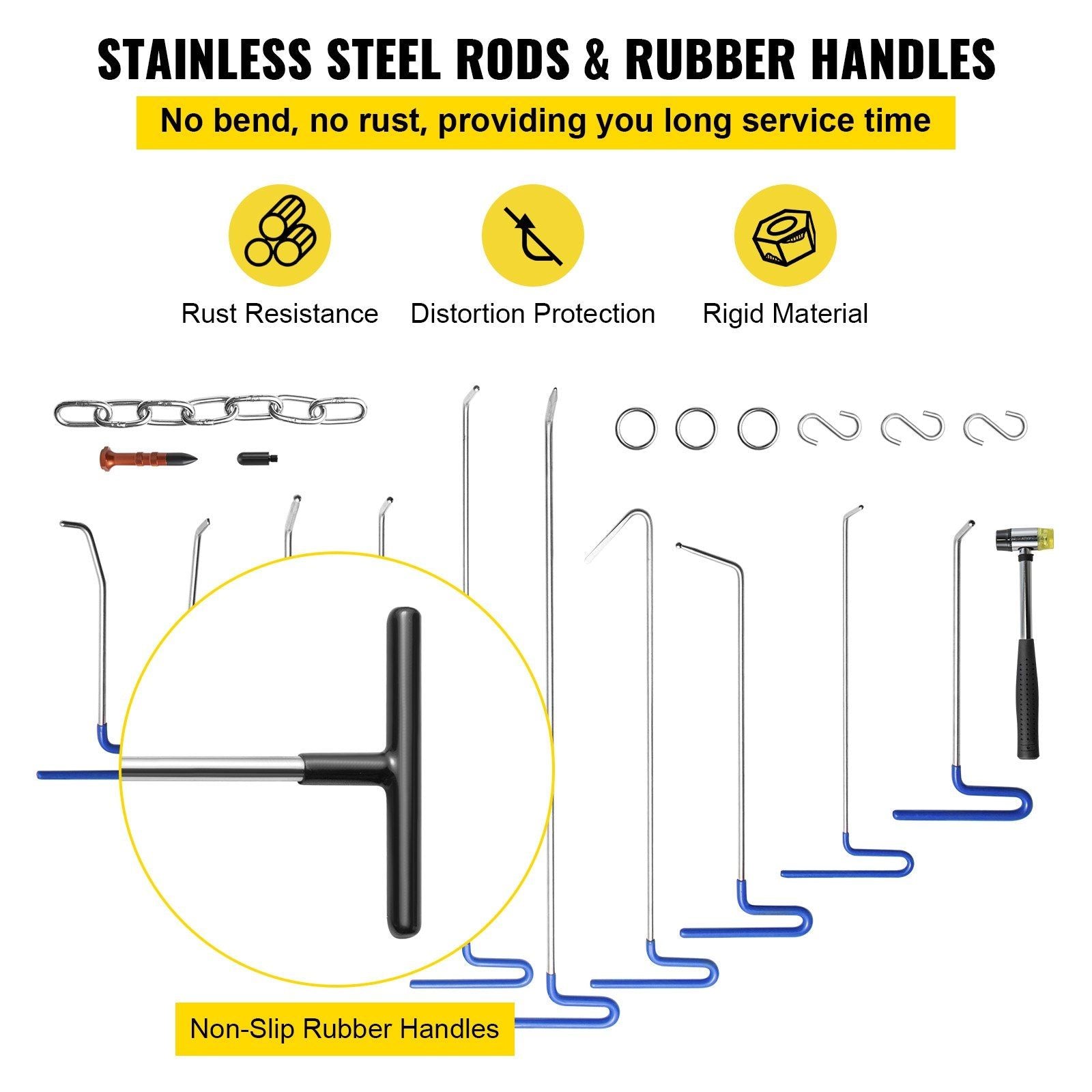 Rods Dent Puller Stainless Steel Paintless Repair Kits Hail Removal 20PCS V952-QCAHXFQTJQG200Q7GV0