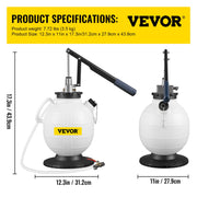 Transmission Fluid Pressure Bleeder, 7.5L Large Capacity Transmission Oil Replacement Tool Set with 15 PCS V952-QCBS7.5L15ATFVU71V0