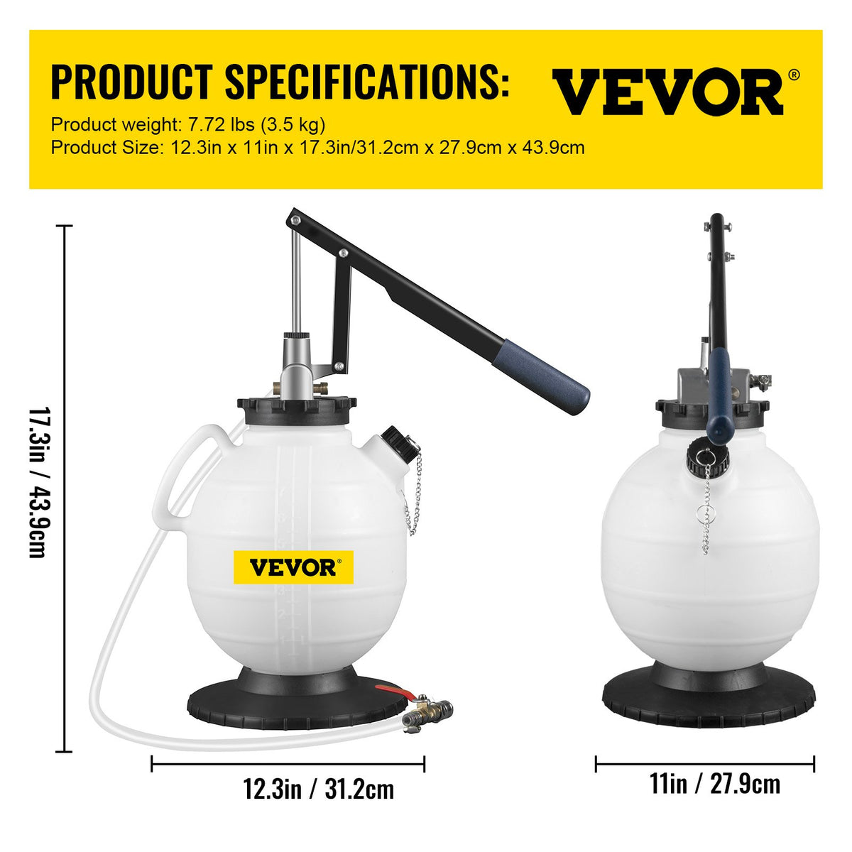 Transmission Fluid Pressure Bleeder, 7.5L Large Capacity Transmission Oil Replacement Tool Set with 15 PCS V952-QCBS7.5L15ATFVU71V0
