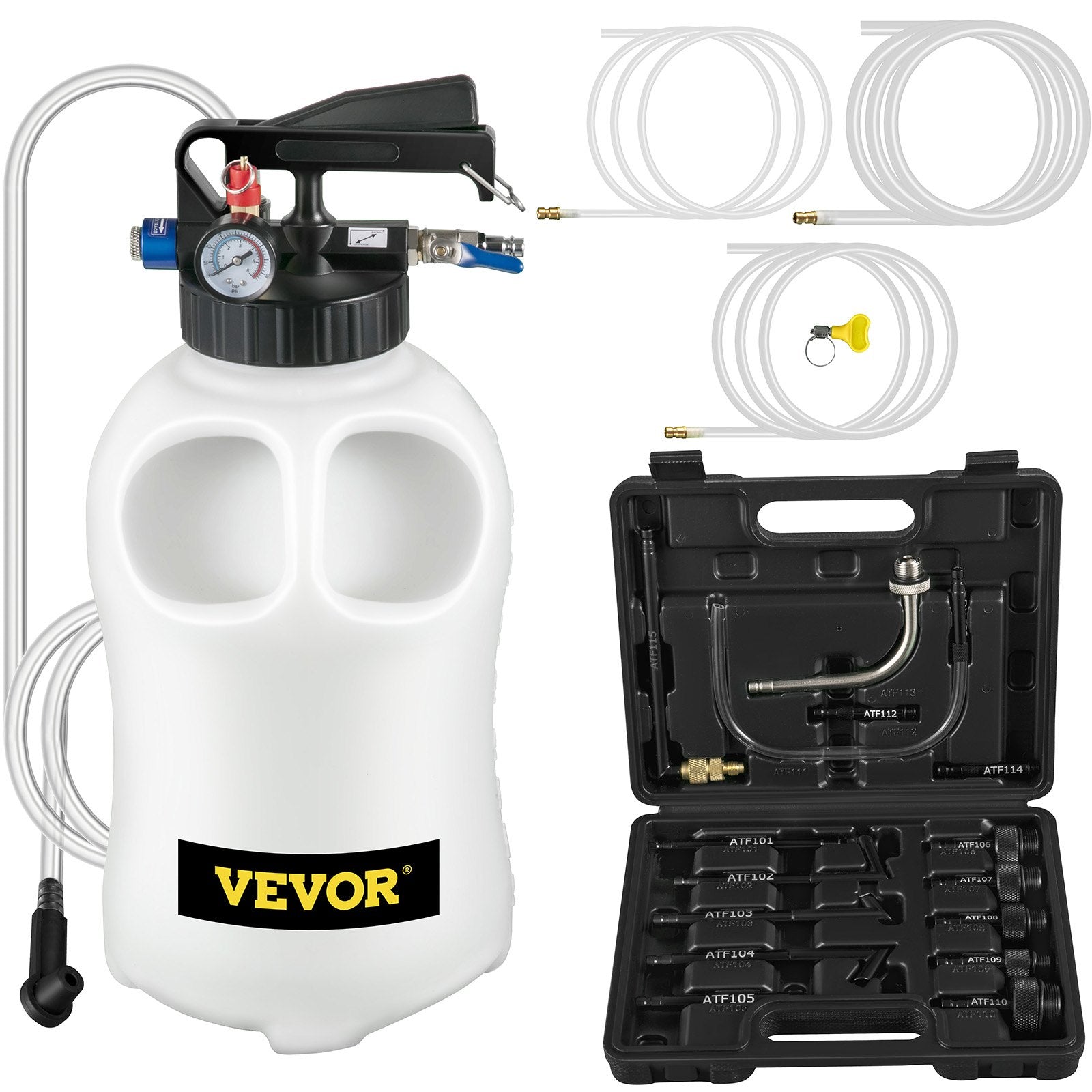 Transmission Fluid Pump 2 Way ATF Refill System Dispenser, Oil and Liquid Extractor 10 Liter Large Capacity, V952-QCBSX10L14ATFBDV9V0