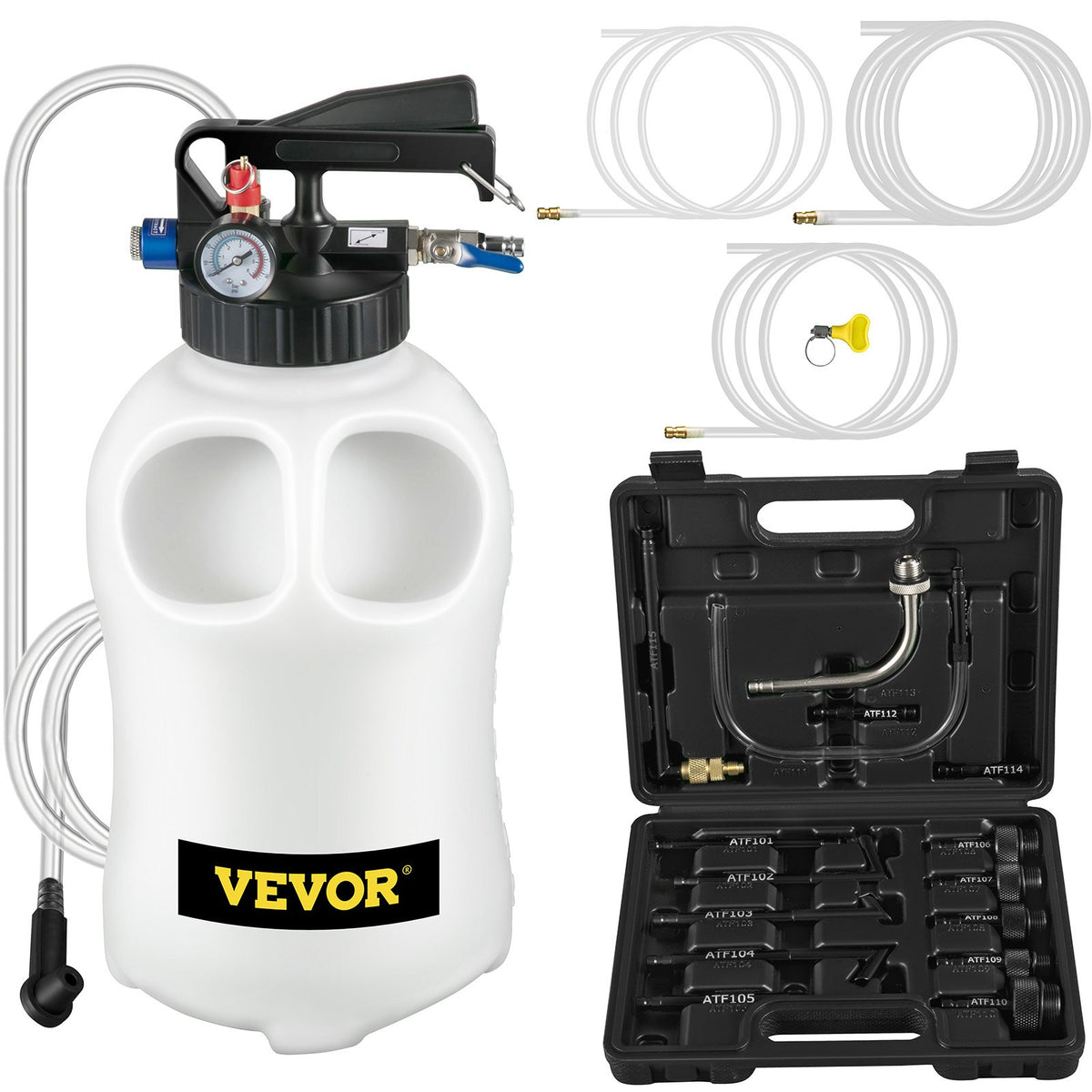 Transmission Fluid Pump 2 Way ATF Refill System Dispenser, Oil and Liquid Extractor 10 Liter Large Capacity, V952-QCBSX10L14ATFBDV9V0