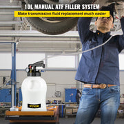Transmission Fluid Pump 2 Way ATF Refill System Dispenser, Oil and Liquid Extractor 10 Liter Large Capacity, V952-QCBSX10L14ATFBDV9V0