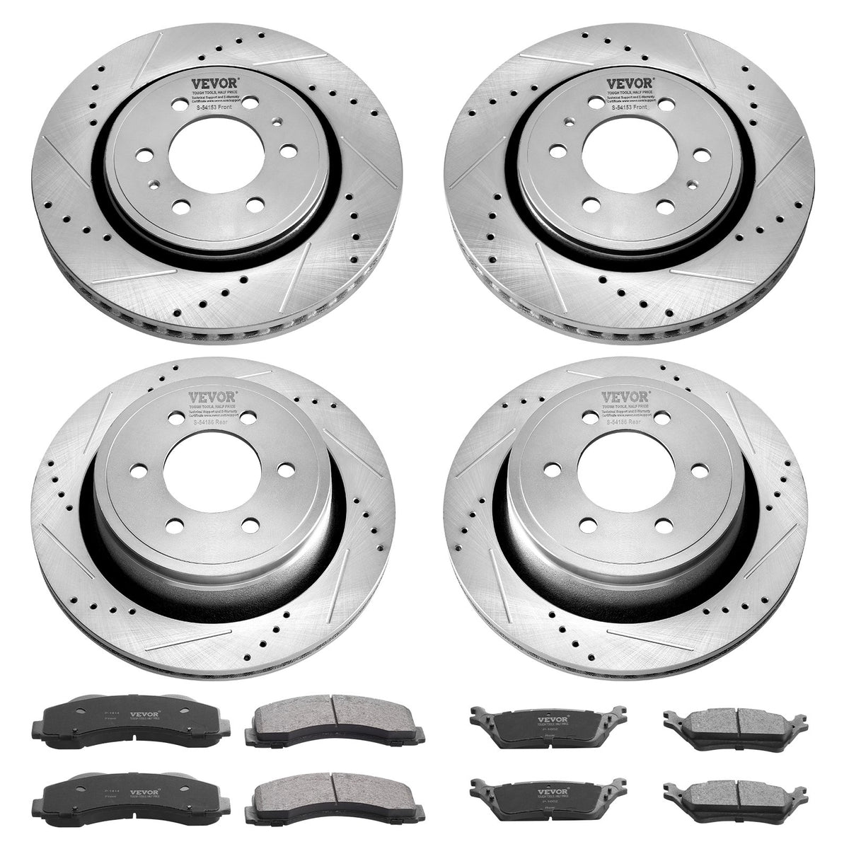 Front and Rear Brake Kit Compatible with 2012-2020 Ford F-150(MPB Only), Drilled and Slotted Brake Rotors V952-QCCCPTZF1502E0OTBV0