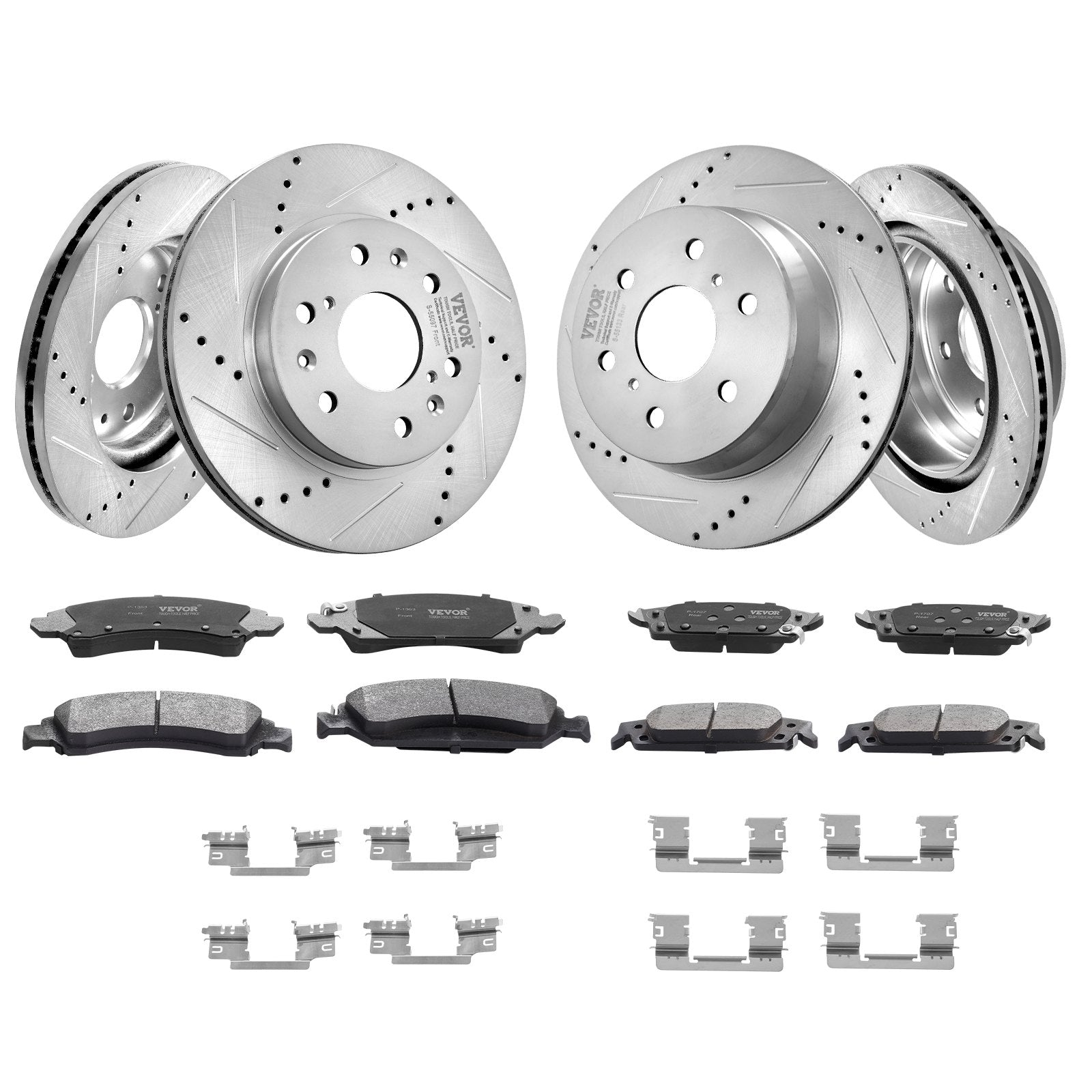 Front&Rear Rotors Disc Brake Pads Kit for 14-18 Chevy Silverado Gmc Sierra 1500 V952-QCCCPTZSILVEW8IC2V0