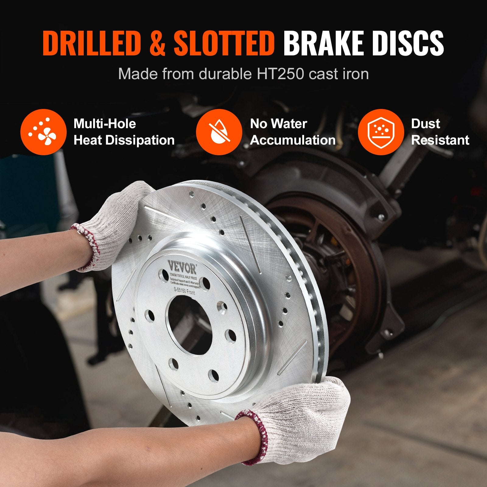 Drilled Slotted Front Brake Rotors Pads Kit for Chevy Traverse GMC Acadia V952-QCCCPTZTRAVEMZKYOV0