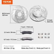 Drilled Slotted Front Brake Rotors Pads Kit for Chevy Traverse GMC Acadia V952-QCCCPTZTRAVEMZKYOV0