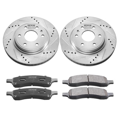 Drilled Slotted Front Brake Rotors Pads Kit for Chevy Traverse GMC Acadia V952-QCCCPTZTRAVEMZKYOV0
