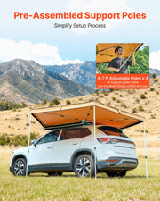 270 Degree Awning, 4.9 m2 Driver Side Vehicle Awning, Waterproof UV50+ Car Side Awnings with Carry Bag, V952-QCCP12759FTSTOWKB001V0