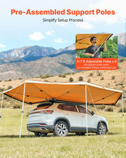 270 Degree Awning, 12.4 m2 Driver Side Vehicle Awning, Waterproof UV50+ Car Side Awnings with Carry Bag, V952-QCCP2065FTSHVNUN9001V0