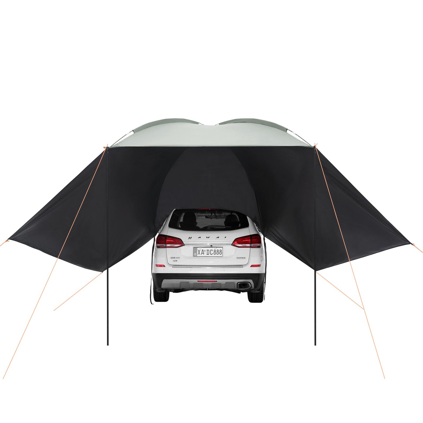 Vehicle Awning, Large 10' x 7' Shade Coverage Car Side Awning, PU2000mm UV50+ Car Awning with Extended Side V952-QCCPBXS10X7FJ8FWTV0