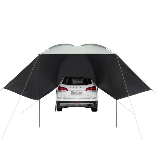 Vehicle Awning, Large 10' x 7' Shade Coverage Car Side Awning, PU2000mm UV50+ Car Awning with Extended Side V952-QCCPBXS10X7FJ8FWTV0