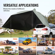 Vehicle Awning, Large 10' x 7' Shade Coverage Car Side Awning, PU2000mm UV50+ Car Awning with Extended Side V952-QCCPBXS10X7FJ8FWTV0