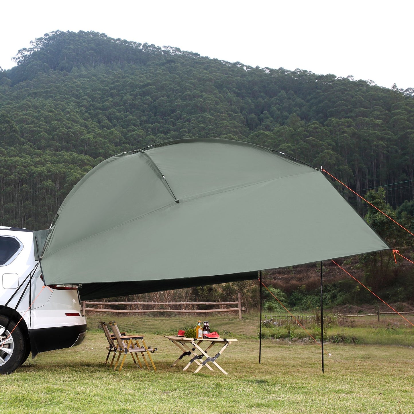 Vehicle Awning, Large 10' x 7' Shade Coverage Car Side Awning, PU2000mm UV50+ Car Awning with Extended Side V952-QCCPBXS10X7FJ8FWTV0