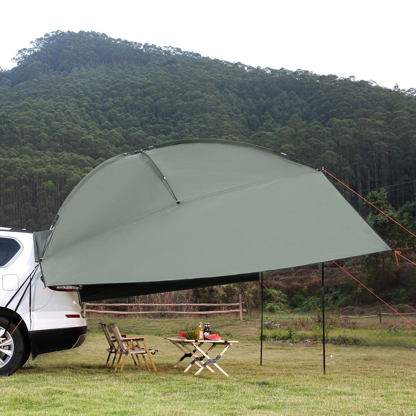 Vehicle Awning, Large 10' x 7' Shade Coverage Car Side Awning, PU2000mm UV50+ Car Awning with Extended Side V952-QCCPBXS10X7FJ8FWTV0