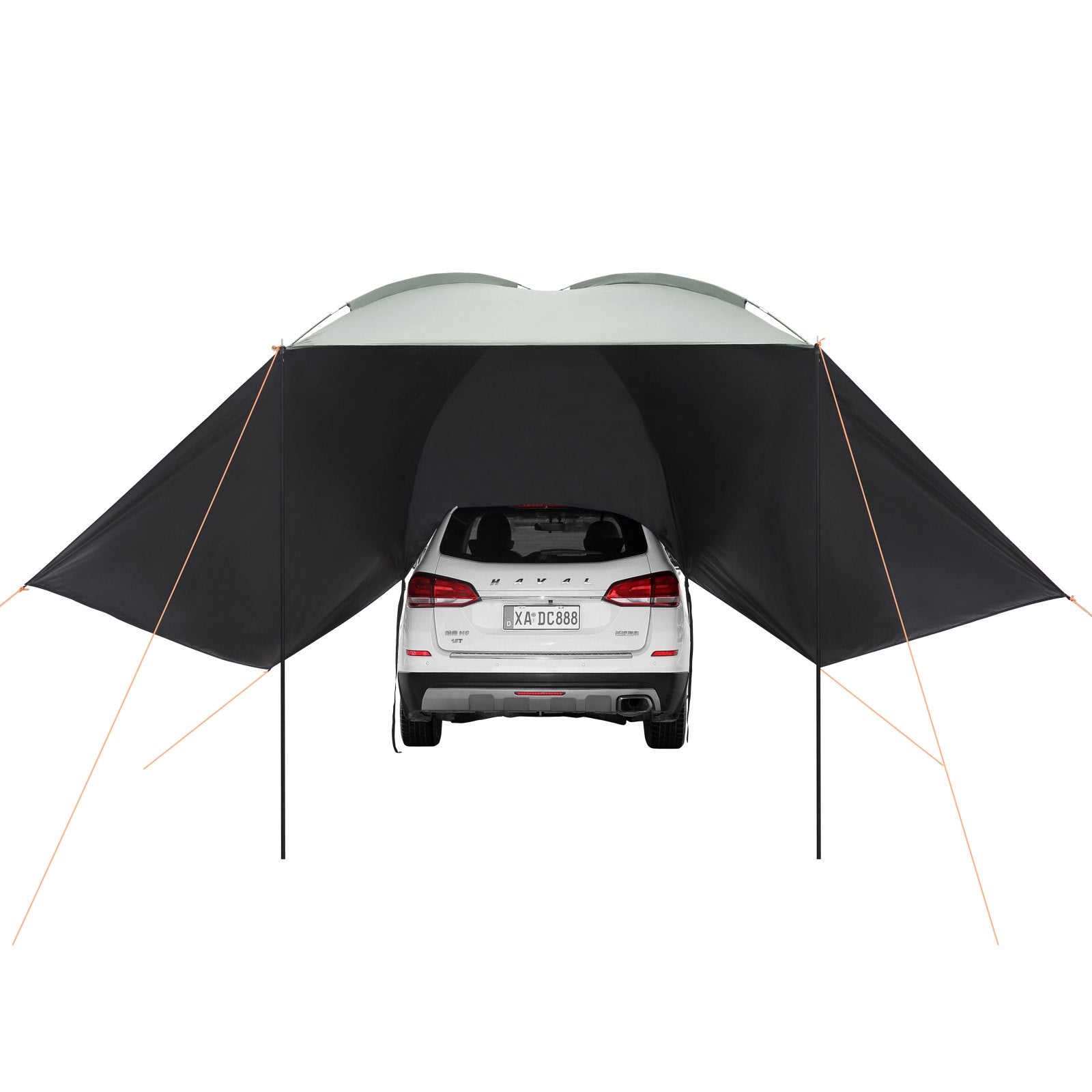 Vehicle Awning, Large 10' x 7' Shade Coverage Car Side Awning, PU2000mm UV50+ Car Awning with Extended Side V952-QCCPBXS10X7FJ8FWTV0