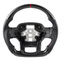 Steering Wheel for 2021-2024 Ford F150, Carbon Fiber Steering Wheel D-Shaped Flat-Bottom, Leather Grip with V952-QCFXPZYFTF15VL7EA001V0