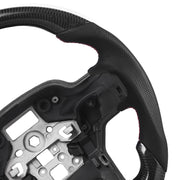 Steering Wheel for 2021-2024 Ford F150, Carbon Fiber Steering Wheel D-Shaped Flat-Bottom, Leather Grip with V952-QCFXPZYFTF15VL7EA001V0